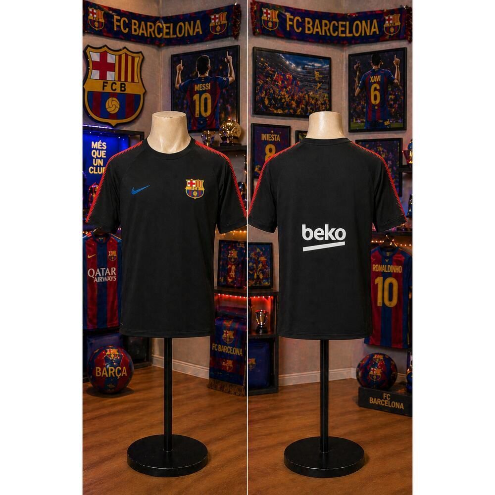 Nike FC Barcelona Dri-FIT Training Shirt Black Beko Soccer Jersey M